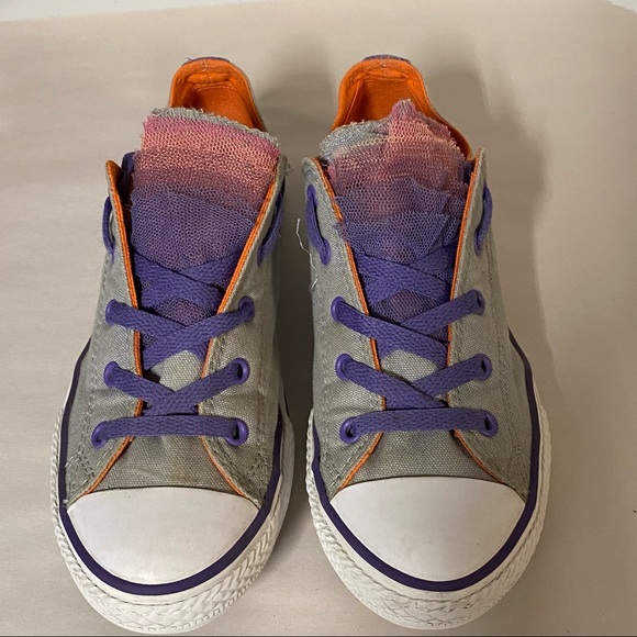 Tulle Layers Embellished Converse All Star Chuck Taylor Low Tops, W 5.5 / Jr 4 - Picture 4 of 12